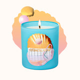 Blue candle with shell design and 'Other Modal' branding on a white background