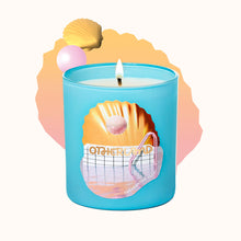 Blue candle with shell design and 'Other Modal' branding on a white background