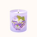 Purple candle with floral design and 'Otherland' branding on a white background