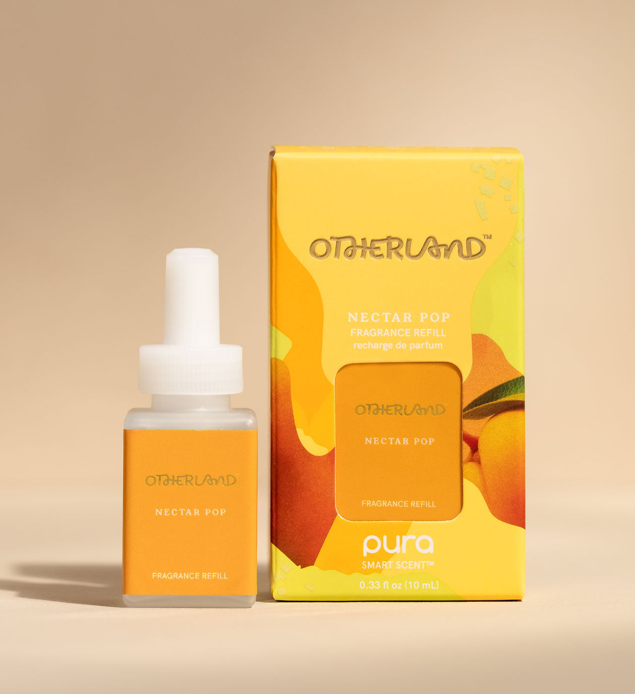 Otherland Nectar Pop fragrance bottle and packaging on a beige background - View 3